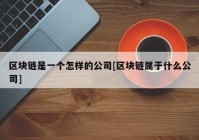 区块链是一个怎样的公司[区块链属于什么公司]