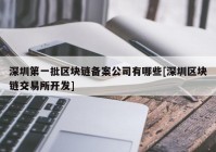 深圳第一批区块链备案公司有哪些[深圳区块链交易所开发]